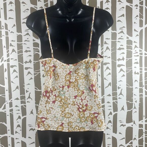 Silk Floral Print Camisole Top M - Picture 4 of 7